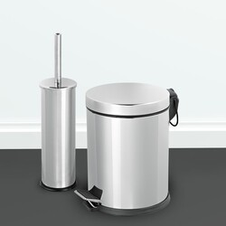 Eforeca Krom 5L Düz/Smooth Inox 4'lü Banyo Seti - 4