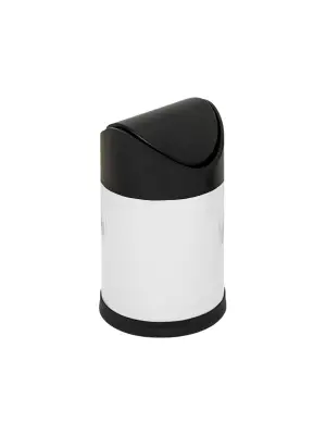 Eforeca White 1,5L Düz/Smooth Classic Swing Trash Bin - 1